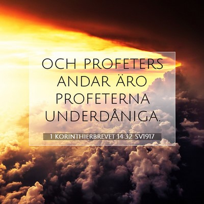 1 Korinthierbrevet 14:32 Bibelvers Förklarad