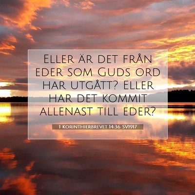 1 Korinthierbrevet 14:36 Bibelvers Förklarad