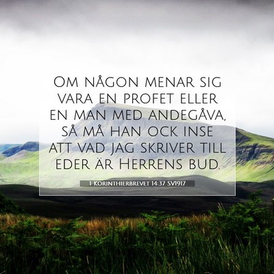 1 Korinthierbrevet 14:37 SV1917 Bild av bibelvers