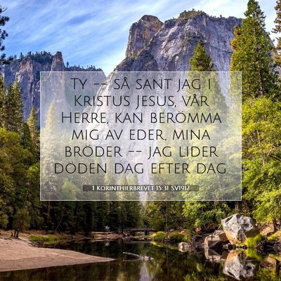1 Korinthierbrevet 15:31 SV1917 Bild av bibelvers