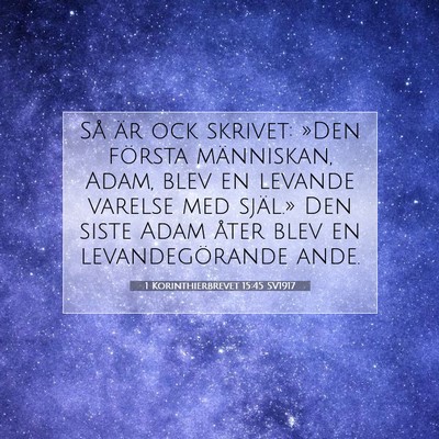 1 Korinthierbrevet 15:45 Bibelvers Förklarad