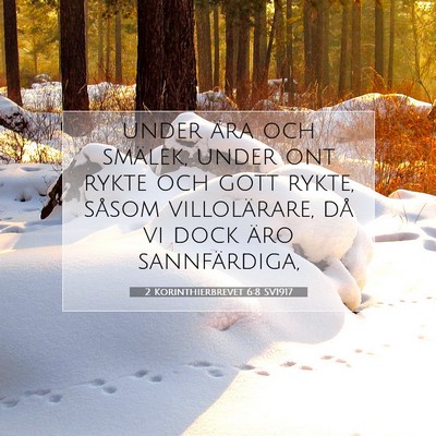 2 Korinthierbrevet 6:8 SV1917 Bild av bibelvers