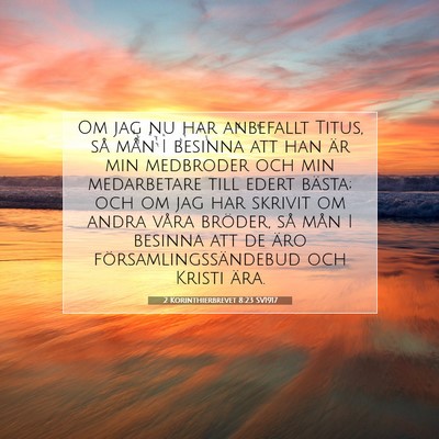 2 Korinthierbrevet 8:23 SV1917 Bild av bibelvers