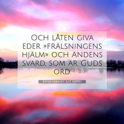 Efesierbrevet 6:17 SV1917 Bild av bibelvers