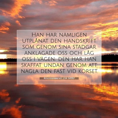 Kolosserbrevet 2:14 SV1917 Bild av bibelvers