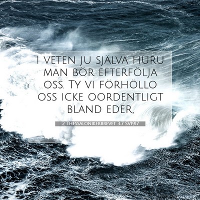 2 Thessalonikerbrevet 3:7 Bibelvers Förklarad