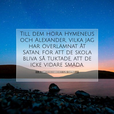 1 Timotheosbrevet 1:20 SV1917 Bild av bibelvers