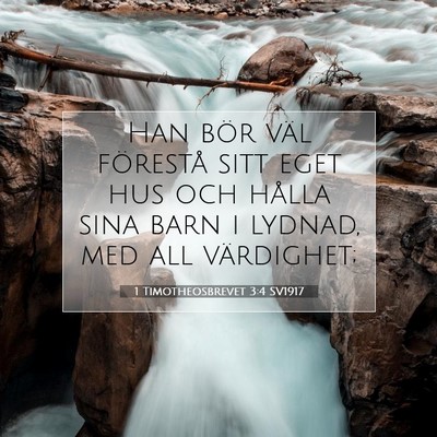 1 Timotheosbrevet 3:4 SV1917 Bild av bibelvers