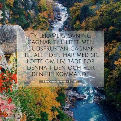 1 Timotheosbrevet 4:8 SV1917 Bild av bibelvers