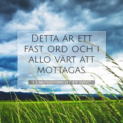1 Timotheosbrevet 4:9 SV1917 Bild av bibelvers