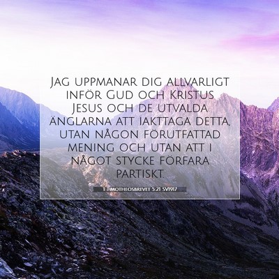 1 Timotheosbrevet 5:21 SV1917 Bild av bibelvers