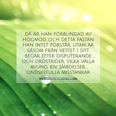 1 Timotheosbrevet 6:4 SV1917 Bild av bibelvers