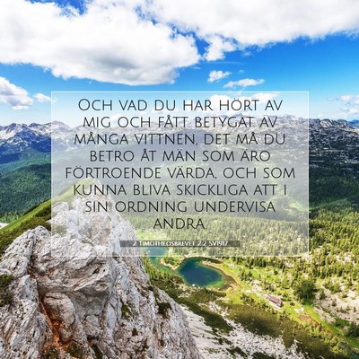 2 Timotheosbrevet 2:2 Bibelvers Förklarad