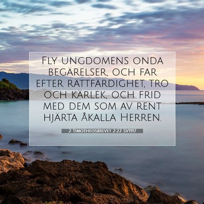 2 Timotheosbrevet 2:22 SV1917 Bild av bibelvers