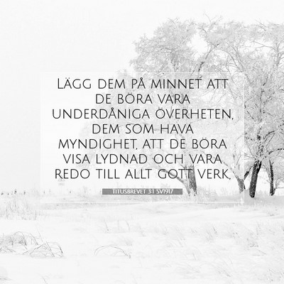 Titusbrevet 3:1 SV1917 Bild av bibelvers