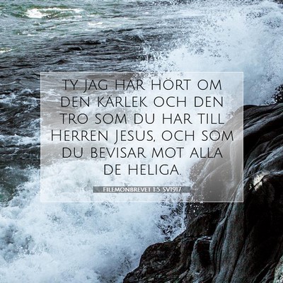 Filemonbrevet 1:5 Bibelvers Förklarad