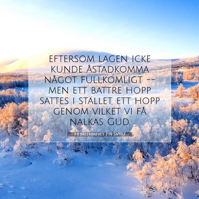 Hebreerbrevet 7:19 SV1917 Bild av bibelvers