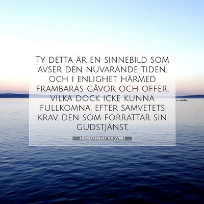 Hebreerbrevet 9:9 SV1917 Bild av bibelvers