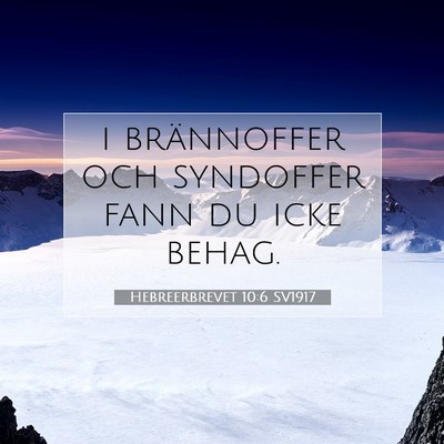 Hebreerbrevet 10:6 SV1917 Bild av bibelvers