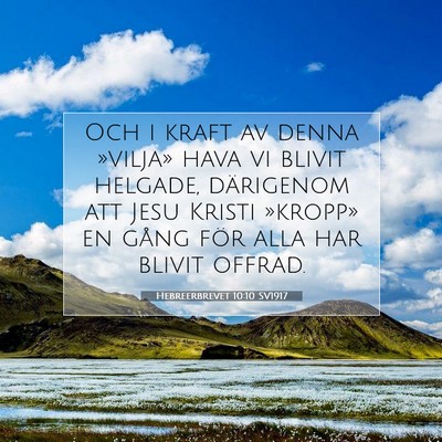 Hebreerbrevet 10:10 SV1917 Bild av bibelvers