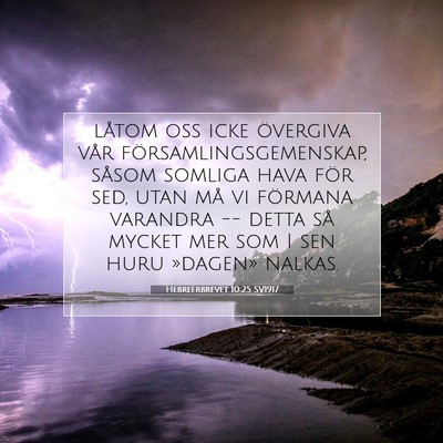 Hebreerbrevet 10:25 SV1917 Bild av bibelvers