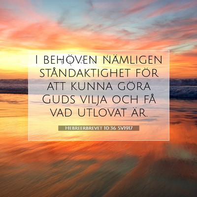 Hebreerbrevet 10:36 SV1917 Bild av bibelvers