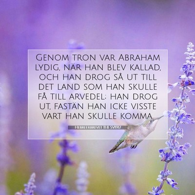 Hebreerbrevet 11:8 SV1917 Bild av bibelvers