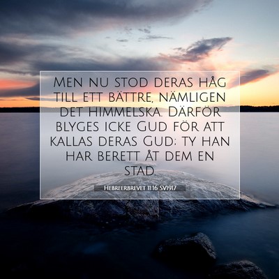 Hebreerbrevet 11:16 SV1917 Bild av bibelvers