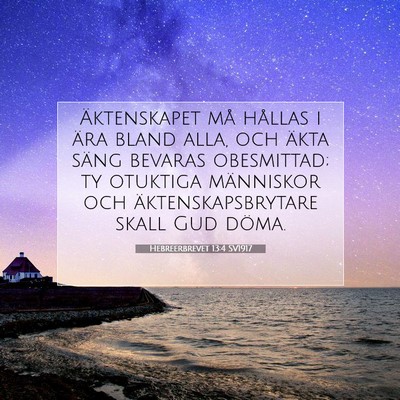 Hebreerbrevet 13:4 SV1917 Bild av bibelvers