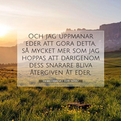 Hebreerbrevet 13:19 SV1917 Bild av bibelvers
