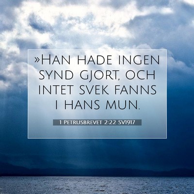 1 Petrusbrevet 2:22 SV1917 Bild av bibelvers