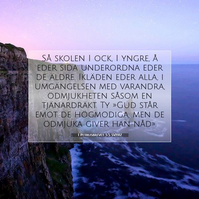 1 Petrusbrevet 5:5 SV1917 Bild av bibelvers