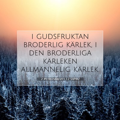 2 Petrusbrevet 1:7 SV1917 Bild av bibelvers