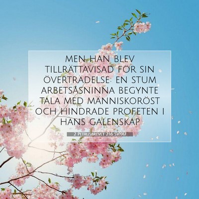2 Petrusbrevet 2:16 Bibelvers Förklarad