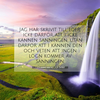 1 Johannesbrevet 2:21 SV1917 Bild av bibelvers