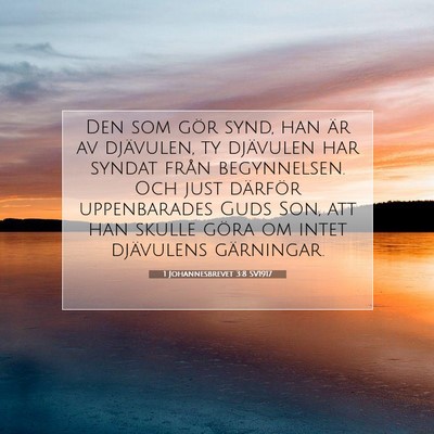 1 Johannesbrevet 3:8 SV1917 Bild av bibelvers