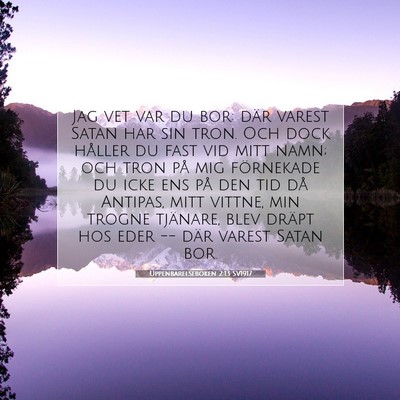 Uppenbarelseboken 2:13 SV1917 Bild av bibelvers