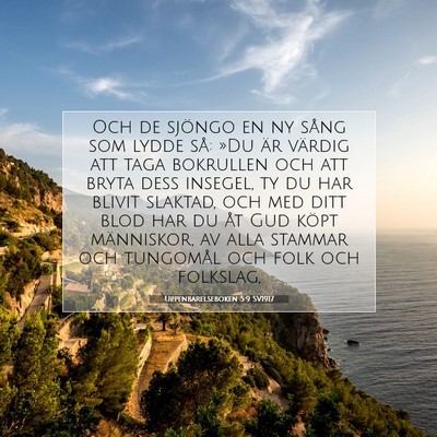 Uppenbarelseboken 5:9 SV1917 Bild av bibelvers