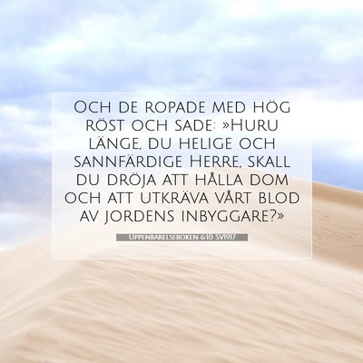Uppenbarelseboken 6:10 SV1917 Bild av bibelvers