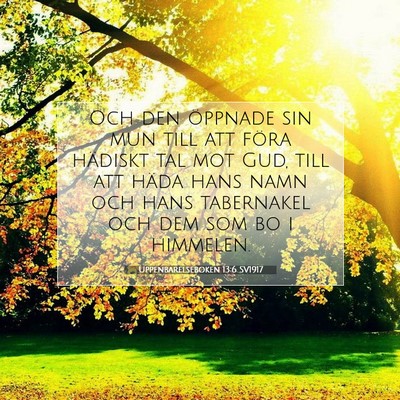 Uppenbarelseboken 13:6 SV1917 Bild av bibelvers