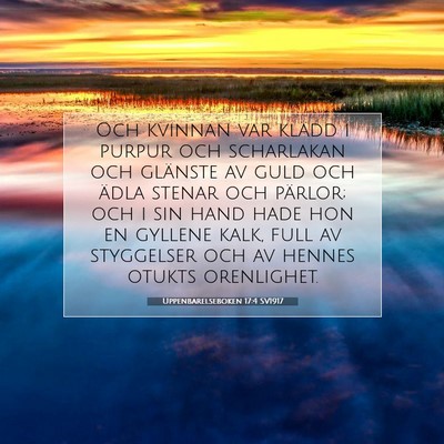 Uppenbarelseboken 17:4 SV1917 Bild av bibelvers