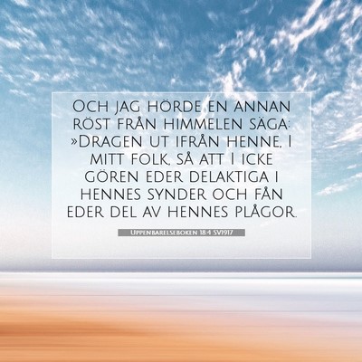 Uppenbarelseboken 18:4 SV1917 Bild av bibelvers