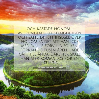 Uppenbarelseboken 20:3 SV1917 Bild av bibelvers