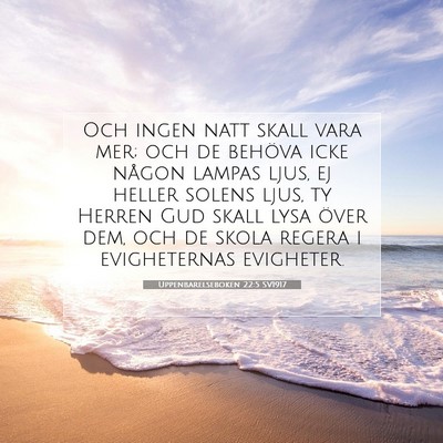 Uppenbarelseboken 22:5 SV1917 Bild av bibelvers
